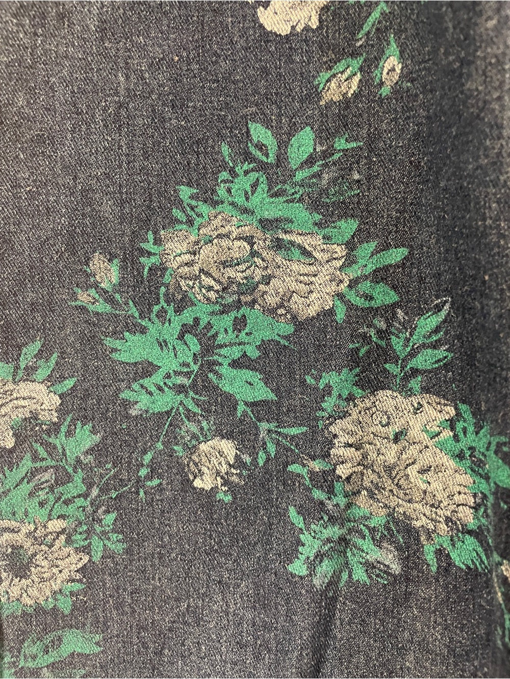 Dark Blue Floral Wide-Leg Jeans for Women - Picture 3 of 4